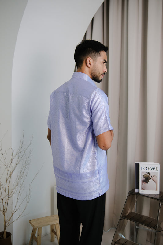 lux qamis songket shirt in lavender purple - jia.basics