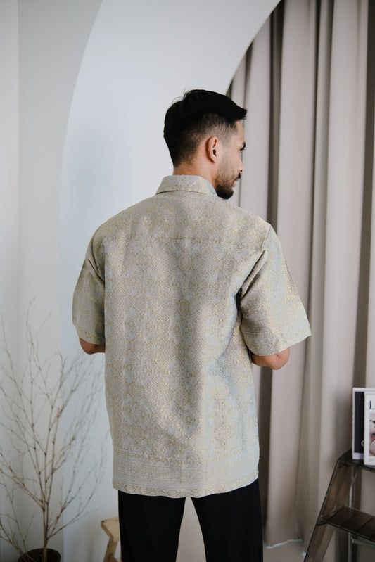lux qamis songket in hazel gold - jia.basics