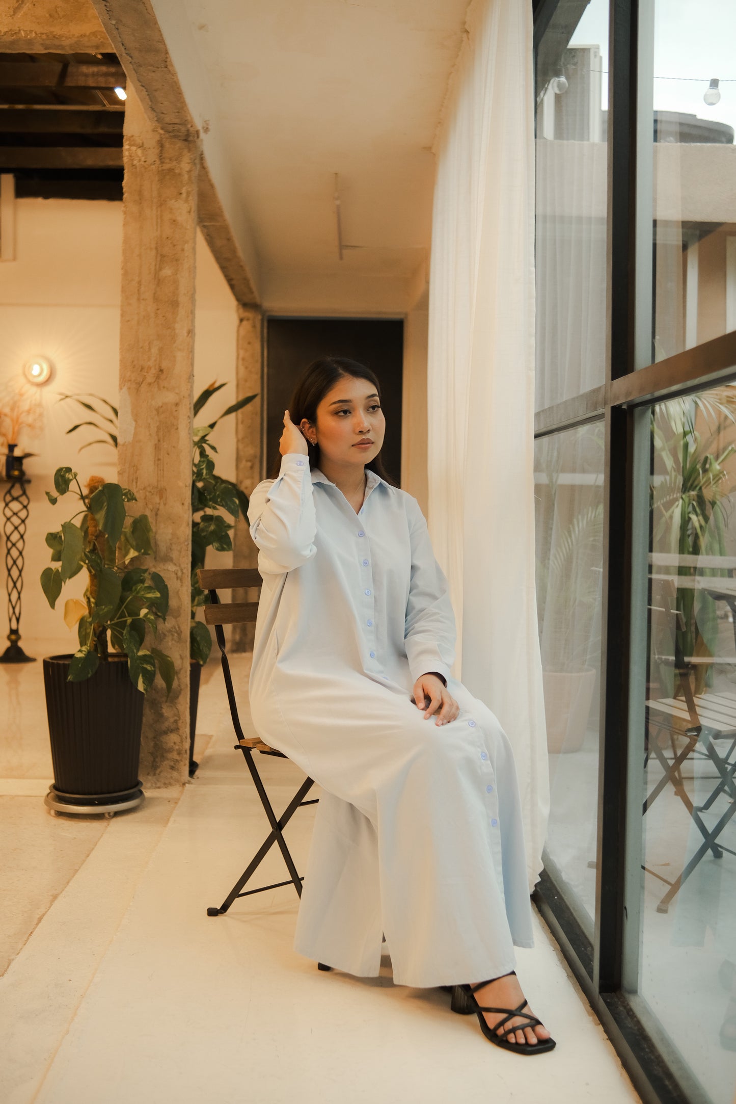 leia dress in baby blue - jia.basics