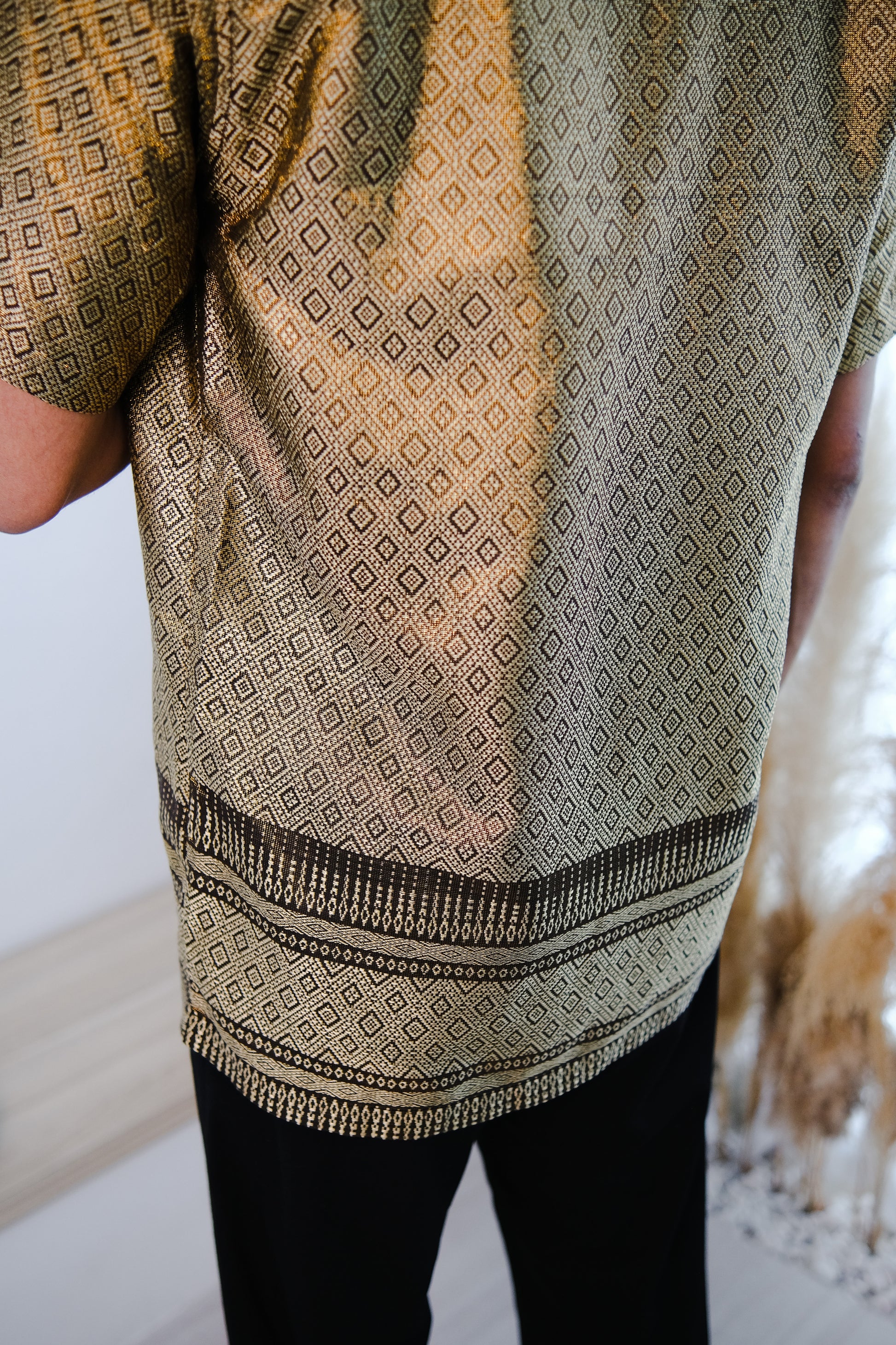 lux qamis songket shirt in gold - jia.basics