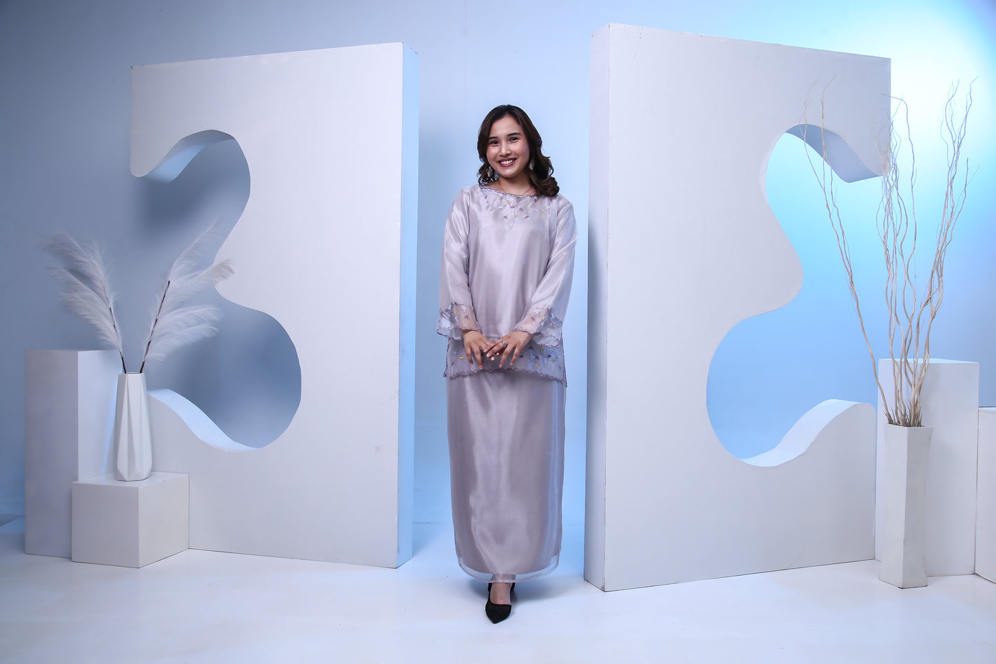 Aisyah Kurung in Silver